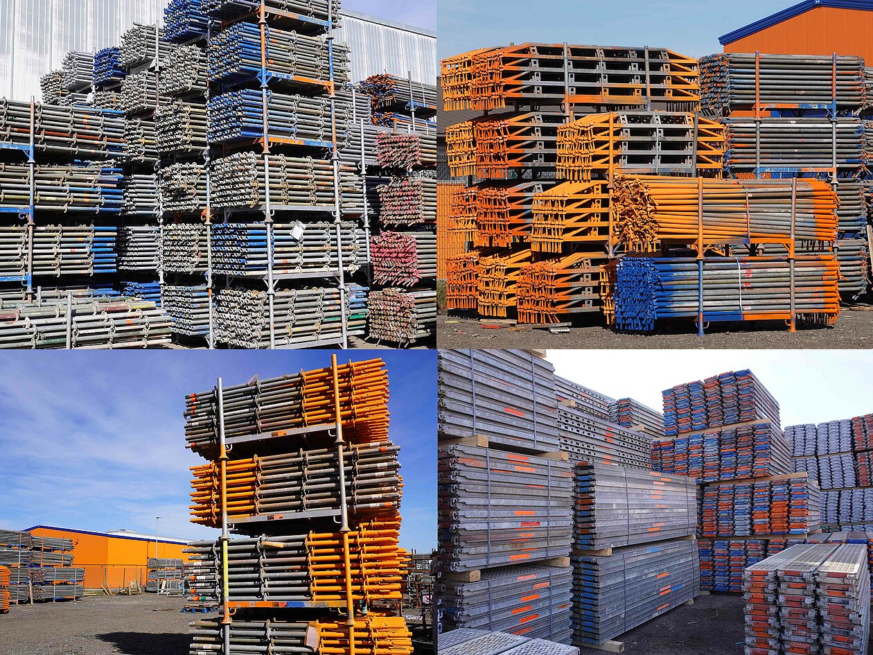 Large stock of scaffolding material