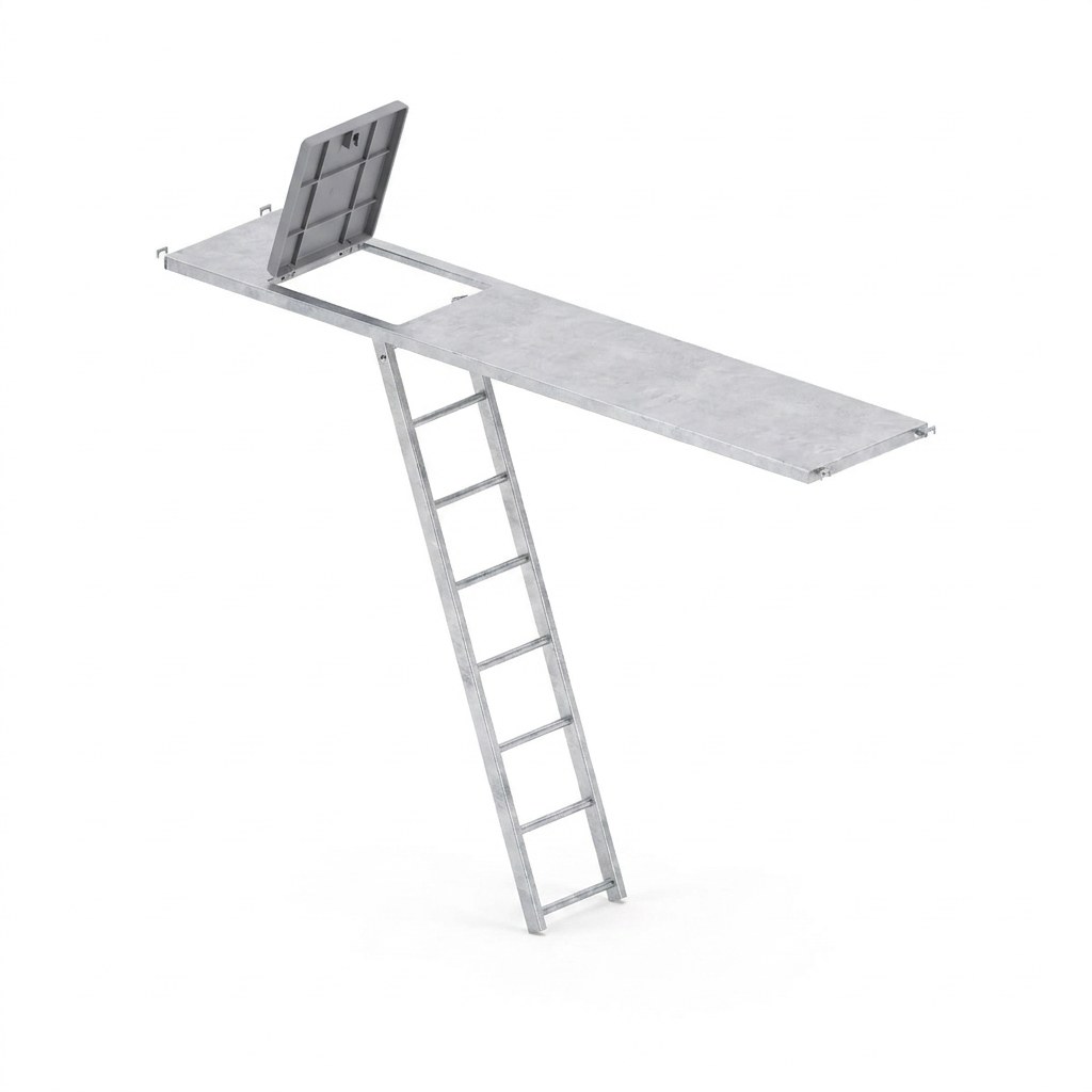 U-Xtra-N-Durchstieg mit Etagenleiter, CETRAC MODUX (Prinzipdarstellung)