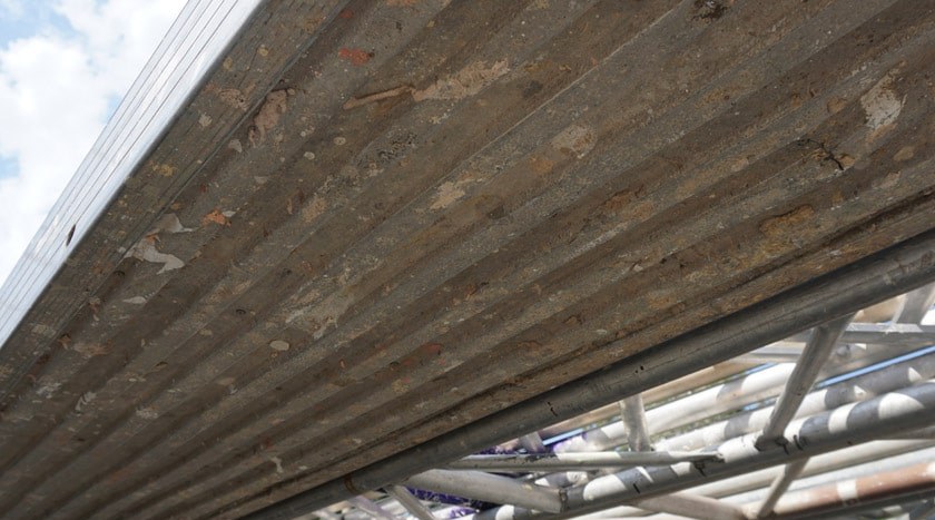 Layher Blitz 70 Fassadengerüst 51 m² gebraucht · Robustboden, Feld 2,57 m · Basisausstattung