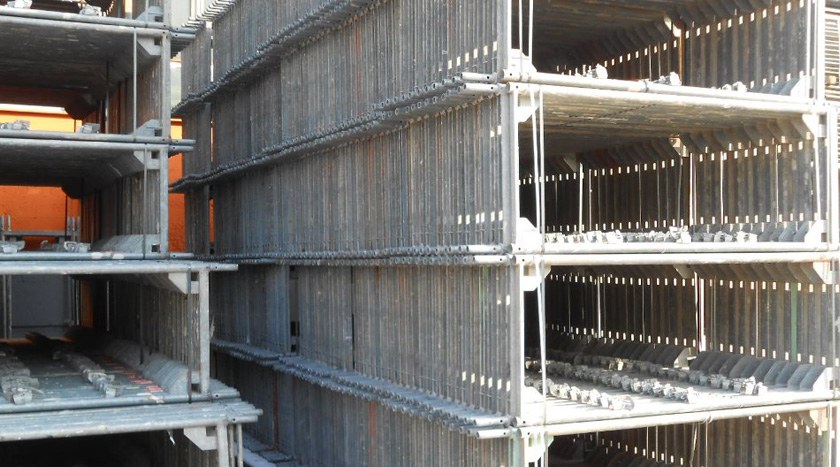 Layher Blitz 70 Fassadengerüst 155 m² gebraucht · Alu-Boden, Feld 3,07 m · Basisausstattung