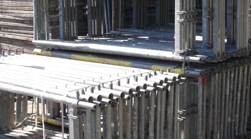 Plettac SL 100 Fassadengerüst 163 m² gebraucht · Stahlboden, Feld 2,50 m · Basisausstattung