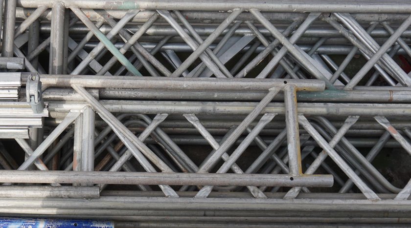 Layher Blitz 100 Fassadengerüst 101 m² gebraucht · Alu-Boden, Feld 3,07 m · Basisausstattung